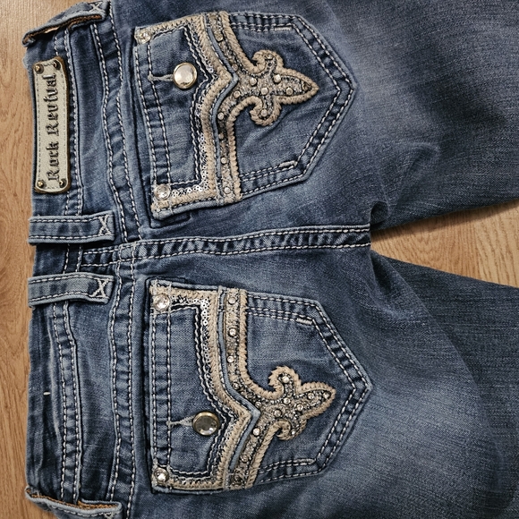 Rock Revival "Betty" Jeans Ornate Stitching and Rhinestones Size 25 - Picture 5 of 7